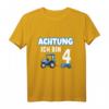 Kinder Achtung vierter 4. Kinder Geburtstag Junge Trecker Traktor T-Shirt  Perfektes Geschenk für landwirtschaftsbegeisterte Jungen zum Geburtstag