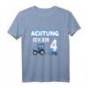 Kinder Achtung vierter 4. Kinder Geburtstag Junge Trecker Traktor T-Shirt  Perfektes Geschenk für landwirtschaftsbegeisterte Jungen zum Geburtstag