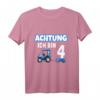 Kinder Achtung vierter 4. Kinder Geburtstag Junge Trecker Traktor T-Shirt  Perfektes Geschenk für landwirtschaftsbegeisterte Jungen zum Geburtstag