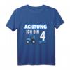 Kinder Achtung vierter 4. Kinder Geburtstag Junge Trecker Traktor T-Shirt  Perfektes Geschenk für landwirtschaftsbegeisterte Jungen zum Geburtstag