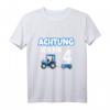 Kinder Achtung vierter 4. Kinder Geburtstag Junge Trecker Traktor T-Shirt  Perfektes Geschenk für landwirtschaftsbegeisterte Jungen zum Geburtstag