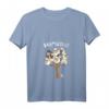 Damen Schafe Landwirt Bauer Comic Cartoon Schafwolle Baumwolle T-Shirt mit V-Ausschnitt  Lustiges Tiermotiv für Landwirte und Tierliebhaber