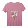 Damen Schafe Landwirt Bauer Comic Cartoon Schafwolle Baumwolle T-Shirt mit V-Ausschnitt  Lustiges Tiermotiv für Landwirte und Tierliebhaber