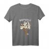 Damen Schafe Landwirt Bauer Comic Cartoon Schafwolle Baumwolle T-Shirt mit V-Ausschnitt  Lustiges Tiermotiv für Landwirte und Tierliebhaber