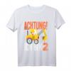 Kinder 2. Geburtstag Bagger T-Shirt - Coole Geburtstagsidee für zweijährige Kinder, Baustellen-Party Outfit & Geschenk