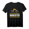 Bauleiter T-Shirt mit Großem Bagger Motiv - Geschenk für Bauarbeiter, Handwerker, Azubi & Arbeitskollegen auf der Baustelle