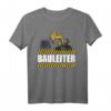 Bauleiter T-Shirt mit Großem Bagger Motiv - Geschenk für Bauarbeiter, Handwerker, Azubi & Arbeitskollegen auf der Baustelle