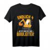 Kinder Bagger T-Shirt 4 Jahre Junge | Geburtstags-Shirt für kleine Bauarbeiter & Bauleiter mit Motto 'Endlich 4 - Jetzt Bin Ich Der Bauleiter'