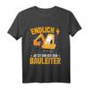 Kinder Bagger T-Shirt 4 Jahre Junge | Geburtstags-Shirt für kleine Bauarbeiter & Bauleiter mit Motto 'Endlich 4 - Jetzt Bin Ich Der Bauleiter'