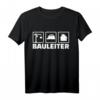 Bauleiter T-Shirt mit Kran, Helm und Haus  Perfekte Arbeitskleidung für Bauprofis & Baustellenleiter