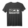 Bauleiter T-Shirt mit Kran, Helm und Haus  Perfekte Arbeitskleidung für Bauprofis & Baustellenleiter
