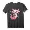 Cooles Boba Tee Kawaii Axolotl Bubble Tea T-Shirt - Lustiges Geschenk für Bubble Tea Fans und Axolotl Liebhaber