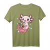 Cooles Boba Tee Kawaii Axolotl Bubble Tea T-Shirt - Lustiges Geschenk für Bubble Tea Fans und Axolotl Liebhaber