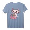 Cooles Boba Tee Kawaii Axolotl Bubble Tea T-Shirt - Lustiges Geschenk für Bubble Tea Fans und Axolotl Liebhaber