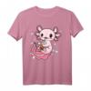 Cooles Boba Tee Kawaii Axolotl Bubble Tea T-Shirt - Lustiges Geschenk für Bubble Tea Fans und Axolotl Liebhaber