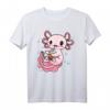 Cooles Boba Tee Kawaii Axolotl Bubble Tea T-Shirt - Lustiges Geschenk für Bubble Tea Fans und Axolotl Liebhaber