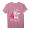 Kinder T-Shirt zum 4. Geburtstag - Einhorn & Prinzessin Geschenk für Mädchen, Mitgebsel & Partydeko
