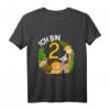 Kinder 2. Geburtstag T-Shirt mit Dschungel Motiven  Niedliches Geburtstagsgeschenk für Zweijährige Jungen und Mädchen