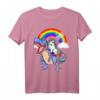 Einhorn reitet T Rex Dinosaurier T-Shirt  Lustiges Fantasy Outfit für Kinder, Mädchen & Jungen, perfekt als Geburtstagsgeschenk