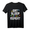 Eat Sleep Build Repeat Building Blocks Bricks Master Builder T-Shirt  Perfect Gift for Kids and Little Builders