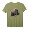 Bison Büffel Rind Design Illustration Geschenk T-Shirt  Perfekt für Naturschützer, Tierliebhaber und Safari-Fans zu Weihnachten & Geburtstag