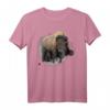 Bison Büffel Rind Design Illustration Geschenk T-Shirt  Perfekt für Naturschützer, Tierliebhaber und Safari-Fans zu Weihnachten & Geburtstag