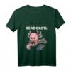 Damen Readolotl Axolotl liest Buch T-Shirt mit V-Ausschnitt  Niedliches Geschenk für Literatur- und Reptilienfans