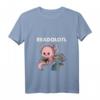 Damen Readolotl Axolotl liest Buch T-Shirt mit V-Ausschnitt  Niedliches Geschenk für Literatur- und Reptilienfans