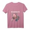 Damen Readolotl Axolotl liest Buch T-Shirt mit V-Ausschnitt  Niedliches Geschenk für Literatur- und Reptilienfans