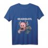 Damen Readolotl Axolotl liest Buch T-Shirt mit V-Ausschnitt  Niedliches Geschenk für Literatur- und Reptilienfans
