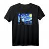 The Starry Night Van Gogh Vintage Art T-Shirt  Klassisch geschnitten, doppelt genähter Saum, ideal für Kunstliebhaber und Van Gogh Fans