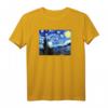 The Starry Night Van Gogh Vintage Art T-Shirt  Klassisch geschnitten, doppelt genähter Saum, ideal für Kunstliebhaber und Van Gogh Fans