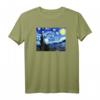 The Starry Night Van Gogh Vintage Art T-Shirt  Klassisch geschnitten, doppelt genähter Saum, ideal für Kunstliebhaber und Van Gogh Fans