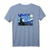 The Starry Night Van Gogh Vintage Art T-Shirt  Klassisch geschnitten, doppelt genähter Saum, ideal für Kunstliebhaber und Van Gogh Fans
