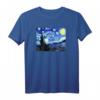 The Starry Night Van Gogh Vintage Art T-Shirt  Klassisch geschnitten, doppelt genähter Saum, ideal für Kunstliebhaber und Van Gogh Fans