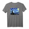 The Starry Night Van Gogh Vintage Art T-Shirt  Klassisch geschnitten, doppelt genähter Saum, ideal für Kunstliebhaber und Van Gogh Fans