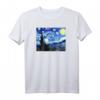 The Starry Night Van Gogh Vintage Art T-Shirt  Klassisch geschnitten, doppelt genähter Saum, ideal für Kunstliebhaber und Van Gogh Fans