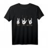Rock & Heavy Metal Musik Geschenk - Peace Love Rock And Roll T-Shirt mit Vintage Pommesgabel Design für Musiker & Fans