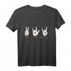 Rock & Heavy Metal Musik Geschenk - Peace Love Rock And Roll T-Shirt mit Vintage Pommesgabel Design für Musiker & Fans