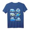 Polizeiauto Kinder T-Shirt mit Polizisten und Hubschrauber - Süßes Polizei Design für Jungs, Mädchen, Damen & Herren