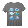 Polizeiauto Kinder T-Shirt mit Polizisten und Hubschrauber - Süßes Polizei Design für Jungs, Mädchen, Damen & Herren
