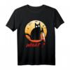 Schwarze Katze mit Messer Halloween T-Shirt - Lustiges Murderous Cat Design für Katzenliebhaber und Halloween Kostüm Fans