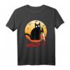 Schwarze Katze mit Messer Halloween T-Shirt - Lustiges Murderous Cat Design für Katzenliebhaber und Halloween Kostüm Fans