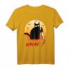 Schwarze Katze mit Messer Halloween T-Shirt - Lustiges Murderous Cat Design für Katzenliebhaber und Halloween Kostüm Fans