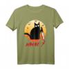 Schwarze Katze mit Messer Halloween T-Shirt - Lustiges Murderous Cat Design für Katzenliebhaber und Halloween Kostüm Fans