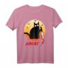 Schwarze Katze mit Messer Halloween T-Shirt - Lustiges Murderous Cat Design für Katzenliebhaber und Halloween Kostüm Fans