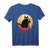 Schwarze Katze mit Messer Halloween T-Shirt - Lustiges Murderous Cat Design für Katzenliebhaber und Halloween Kostüm Fans