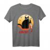 Schwarze Katze mit Messer Halloween T-Shirt - Lustiges Murderous Cat Design für Katzenliebhaber und Halloween Kostüm Fans