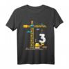 Kinder Kinder 3. Geburtstag Jungs mit Kran und Bagger  Baustelle T-Shirt für kleine Bauarbeiter und Geburtstagsparty