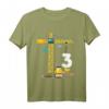 Kinder Kinder 3. Geburtstag Jungs mit Kran und Bagger  Baustelle T-Shirt für kleine Bauarbeiter und Geburtstagsparty